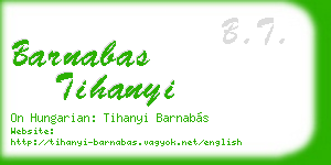 barnabas tihanyi business card