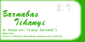 barnabas tihanyi business card